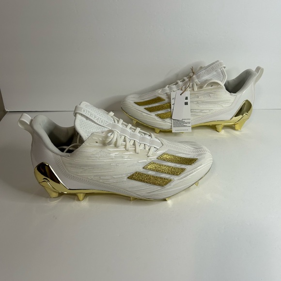 Adidas Adizero Mens Size 9.5 Football Cleats White Gold Metallic GX5122 New